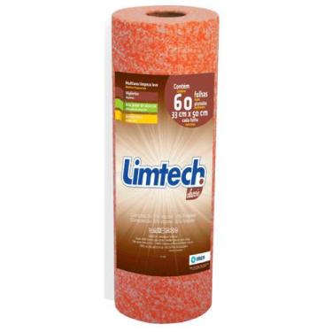 Imagem de Pano Multiuso Limtech Wave - 33cm X 30m - 60 Folhas - 45g/m² - Laranja