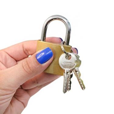 Imagem de Kit 2 Cadeados Com 3 Chaves Tetra Para Armarios 38mm Proteção Antifurt