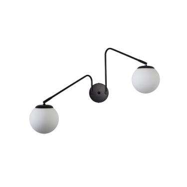Imagem de Lustre Arandela Duplo Zig Zag Bola Globo Preto 373 - ILUMINAMUNDO