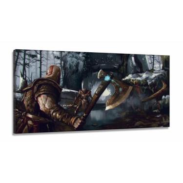 Imagem de Quadro Decorativos God of War em Tecido Canvas 130x60 - Wall Frame
