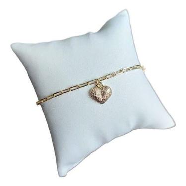 Imagem de Tornozeleira Grossa Pingente Coração F. Ouro 18k - De Castro joias, 22