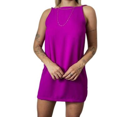 Imagem de Vestido Crepe Curto Duna Com Alça Regulável Costas Abertas Look Tumblr