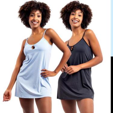 Imagem de Kit 2 Camisolas Curta de Dormir Pijama Feminino sem Bojo - Viére, P, A