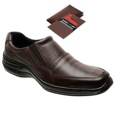 Imagem de Kit Sapato Social Masculino Couro Legítimo com Carteira - Gmm Shoes, M