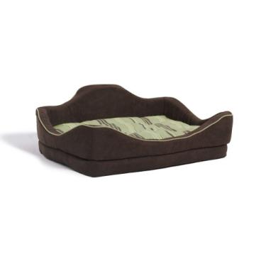 Imagem de Cama para animais de estimação MidWest Quiet Time 71 cm x 53 cm Camelback Designer, verde/marrom