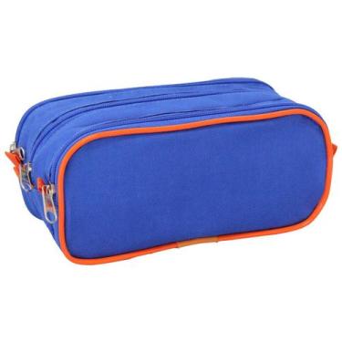 Imagem de Estojo LS Bolsas Triplo Azul com Laranja - EE2130