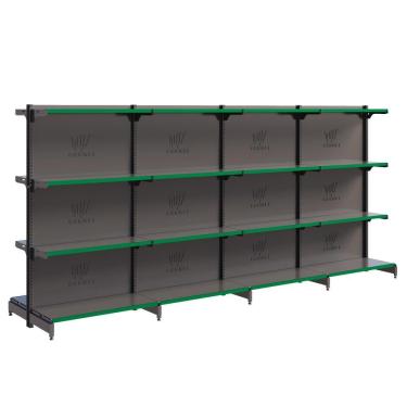 Imagem de Gôndola Centro 1 Inicial 3 Continuações 1,37 m 40KG FIT Expositor de Supermercado Amapá