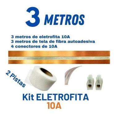 Imagem de Eletrofita 10a Fita Elétrica 2 Pistas 3 Metros Conector Tela