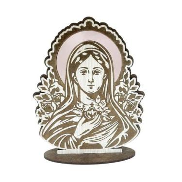 Imagem de Display com Base Nossa Senhora Mod3 16cm Madeira Mdf - ATACADÃO DO ART