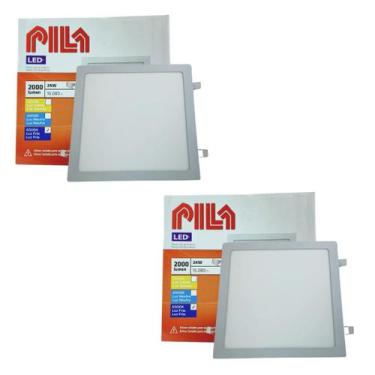 Imagem de 2 Luminárias Painel Led Embutir Philips Pila 24w 6500k