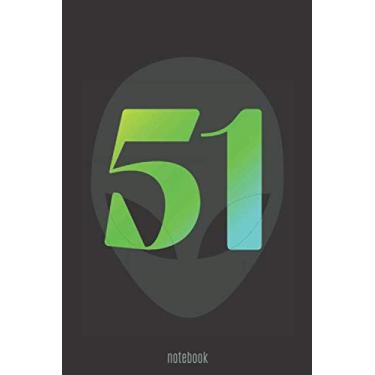 Imagem de Notebook: lined paper 6 x 9 inch size journal (eu A5 approx) - 110 pages - Great for taking notes, journaling, planning, or composition notebook - UFO Alien area 51 Theory