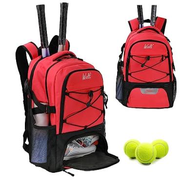 Imagem de WOLT |Bolsa de Tênis Mochila de Tênis para Mulheres Homens-Bolsa Grande para Raquetes de Tênis Comporta 2 Raquetes com Compartimento para Sapatos Ventilado|Bolsas de Pickleball para Mulheres|Terno Par