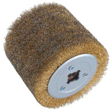 Imagem de Escova redonda de aço inoxidável abrasiva para rebarbação, roda de polimento de alta qualidade, com fio de aço, grão de 0,3 mm