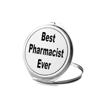 Imagem de SpreadPassion Espelho compacto de farmacêutico, amante de presente de farmacêutico, melhor espelho fotográfico de todos os tempos, espelho de maquiagem de viagem pequeno espelho portátil, espelho de