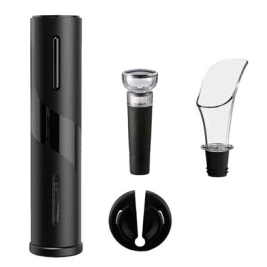 Imagem de Kit Abridor de Vinho Elétrico Automático Saca Rolhas Portátil Decanter 4 Peças Pilhas Premium Sommelier