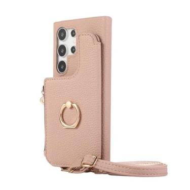 Imagem de Porta-cartões com zíper, carteira de couro, anel, espelho de maquiagem, capa para Samsung Galaxy S24 Ultra S23 Plus S22 A15 A35 A55 A05 A25, capa, pele, para Samsung A05