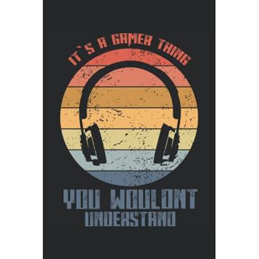 Imagem de Gamer Gift Idea Gaming Headset Retro - Notizbuch