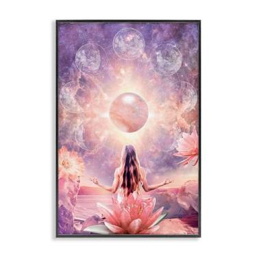 Imagem de Stupell Industries Arte de parede giclée emoldurada Mindfulness & Moon Phases por Reinders, moldura preta, 50 x 76 cm