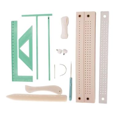 Imagem de Nishiyuenyi Kit de encadernação de livros berço de encadernação fio encerado diy artesanato régua perfurador guia conjunto