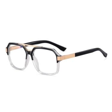 Imagem de HCPIHF armação de óculos de metal masculino transparente grande armação de óculos para homens óculos, 1, tamanho único