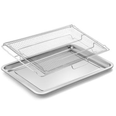 Imagem de Bandeja de fritadeira a ar AFT27FRIG Peças de reposição para Ready Cook 68.6 cm Bandeja de fritadeira a ar FCWS2727AS Rack de fritadeira a ar de aço inoxidável 304 Fogão elétrico prateleira