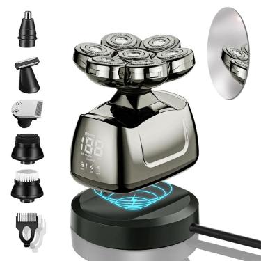 Imagem de Barbeador elétrico QEIZA 7D à prova d`água com kit de limpeza