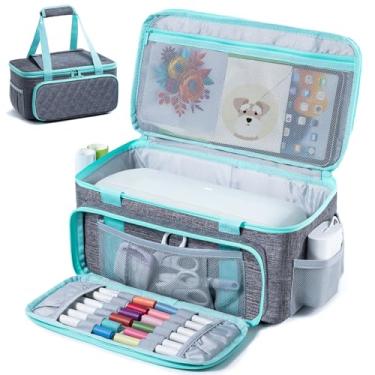 Imagem de VIGEGARI grande estojo de transporte compatível com a máquina de corte inteligente cricut joy xtra, estojo cricut joy xtra com bolsos para acessórios de críquete, ferramentas de críquete