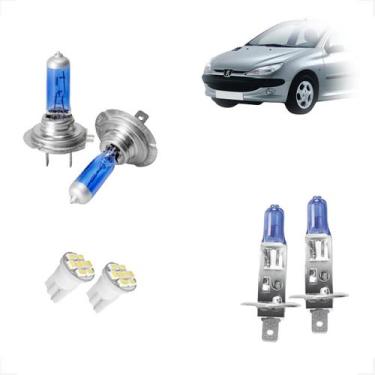 Imagem de Kit Lâmpadas Halógena Super Branca H7 H1 Farol Baixo e Milha Pegeout 2