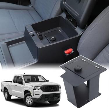 Imagem de Bekantogy Cofre de apoio de braço para carro compatível com Nissan Frontier 2022-2025 console central cofre caixa de armazenamento organizador de objetos de valor caixas de armazenamento com