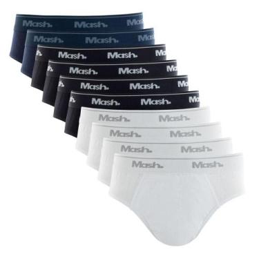Imagem de Kit 10 Cuecas Slip Infantil Mash, Preto, Gg