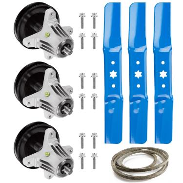 Imagem de ILONPA Kit de correia de lâmina de eixo para MTD Cub Cadet Craftsman 137.2 cm RZT L54KH S54 L54KW ZT S54KH Z6600 942-05056 742-05056A 618-06978 918-06978 918-06978 918-06978 918-06978 54-04 Kit de