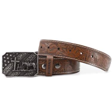 Imagem de Cinto Masculino Country Peão de Rodeio Detalhe Cavalo Sertanejo - Pamp