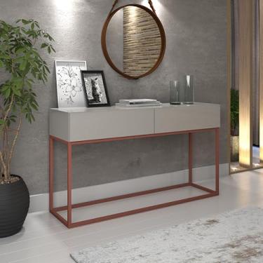 Imagem de Aparador Eros 110cm Comprimento Pés Em Metal RoseGold Móvel Off White