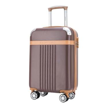 Imagem de Mala de Viagem de Bordo Athena 10kg Rígida ABS Padrão ANAC com 4 Rodas duplas 360º e Trava de segredo numérico, divisória interna com zíper e elástico de fixação, Bronze, Santino – ABGV182P32