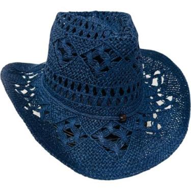 Imagem de Chapéu Country Azul Sertanejo Rodeio Shows Peão Cowboy Moda Boho - Gen