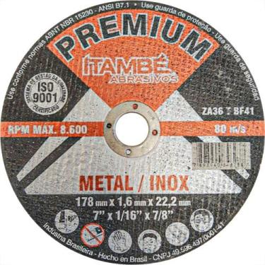 Imagem de Disco Aco Inox Itambe 7''X1/16''X7/8'' Premium - Fino 1,6Mm
