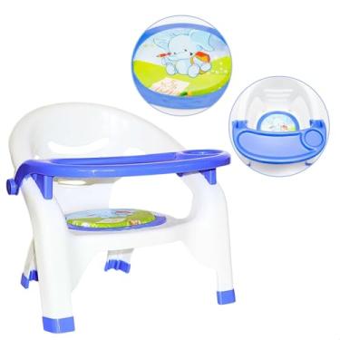 Imagem de Cadeira de Alimentação Infantil Menino e Menina Cadeirinha Para Refeição Bebê Cor Azul