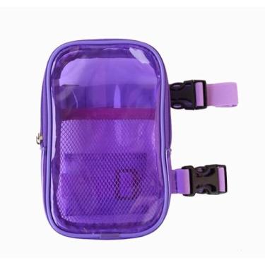 Imagem de Bolsa para coxas | Arnês de perna | Bolsa de cintura | Bolsa de carnaval colorida transparente para caminhadas e viagens | Pochete com alças ajustáveis e fivelas | Design conversível 4 em 1 |