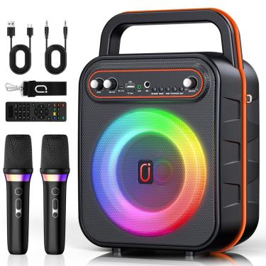 Imagem de Máquina de karaokê jyx com 2 microfones sem fio Bluetooth