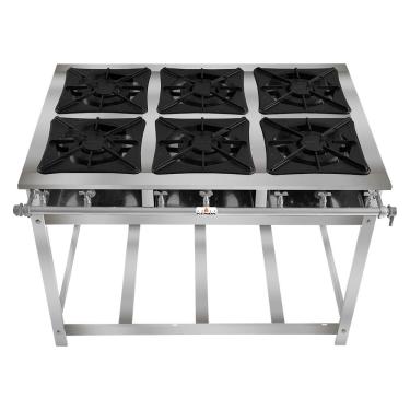 Imagem de Fogão Super 40 Kenok 6 Bocas Duplas Baixa Pressão FBSU6B.775