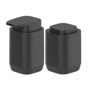 Imagem de Kit Pia Banheiro Lavabo Porta Sabonete Líquido Álcool Em Gel Porta Algodão Cotonete Premium Ou (Preto)