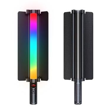 Imagem de Luz de Preenchimento LED com 12 Efeitos,114 LEDs,Alcance de 10 Metros,Bastão de Luz LED RGB Portátil para Vídeo e Difusor 3D de Colmeia,Dupla Temperatura de Cor e Controle de Brilho,Youtubers.