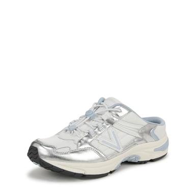 Imagem de Vionic Tênis feminino 23walk Mule, Couro branco prateado, 9 Wide