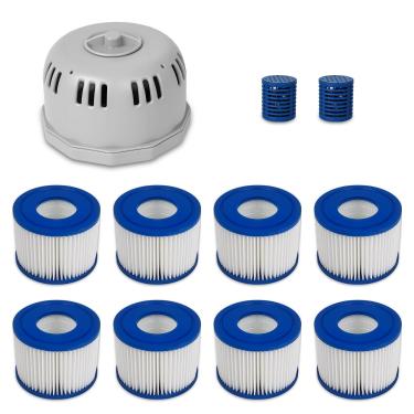 Imagem de sawluv Filtros de reposição VI Spa 8 peças e peça de banheira de hidromassagem P05343, suporte de cartucho de filtro P6653 serve para Best Way Cole Man Salu Spa, suporte de cartucho de filtro para