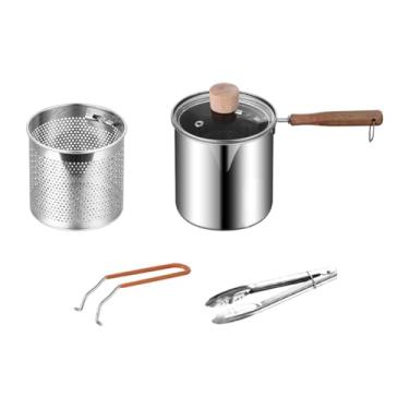 Imagem de Bothyi Fritadeira fritadeira mini panela em casa com filtro portátil 304 panela em aço inoxidável conjunto de cozinhas de cozinha, Style B