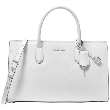Imagem de Michael Kors Bolsa média Scarlett, Ferragens prateadas/couro venus macio/branco óptico, One Size