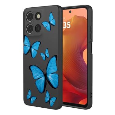 Imagem de KOARWVC Capa de celular para Moto G15, Motorola G15 Power Case design bonito padrão borboleta fina protetora macia TPU bumper capa de telefone para Motorola G15 borboleta preta