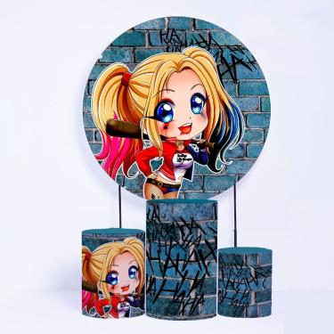 Imagem de Kit Painel de Festa Redondo e Trio de Cilindros Alerquina- Fera Print