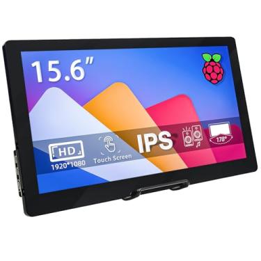 Imagem de HAMTYSAN Monitor Touchscreen Fhd 1920X1080 De 15,6 Polegadas Para Raspberry Pi, Tela Ips Com Dois Alto-Falantes Para Raspberry Pi 5/4/3/2/Win11/10/8/7 Jetson Nano