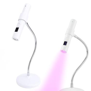 Imagem de Lâmpada de Gel de Unha de Controle de Toque do Pescoço Ajustável Com Cabo de Carregamento USB, Luz de Cura de LED para Manicure Em Casa Com 30s de Timers Dos Anos 60s Mini